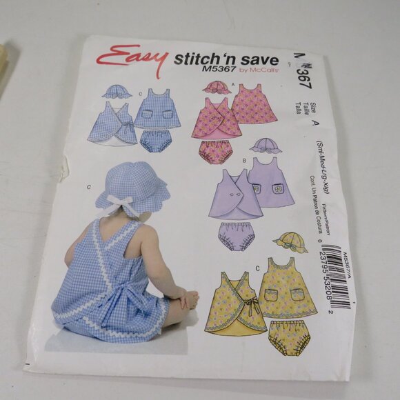 McCalls 5367 Easy Toddler Sm-XLG Sun hat, Dress, Panties - Picture 2 of 9